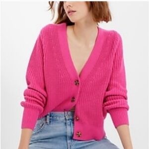 Pink Ribbed Women's Sweater